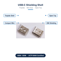 Boîtier compact en fer blanc JN Brand de taille mini USB Type C à ouverture supérieure avec blindage métallique pour connecteur mâle Type-C fin OEM