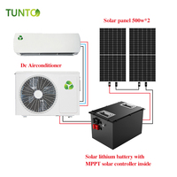 Nouvelles ventes chaudes, prix d'usine, climatiseur solaire split 12000BTU 18000BTU 100% hors réseau, 24h/jour avec panneaux solaires et batterie