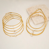 2026 SET KALUNG VINTAGE BARU MOTIF DAUN AIR MATA UNGGULAN MODEL SNAKE BONE MEWAH Dazan INS Lapis Emas 18K PVD Baja Tahan Karat Perhiasan Wanita Hadiah