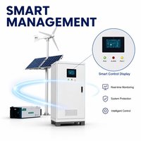Système de micro-réseau éolien et solaire clé en main avec contrôle intelligent EMS, batterie LFP de secours pour les communautés éloignées, série GW