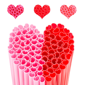 9in màu hồng đỏ hình trái tim ống hút cho Valentine của ngày Wedding engagement Party - Product Image 1