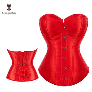 High Quality Cheap Plain Satin Blue Overbust <strong>Corset</strong> Tops for <strong>Woman</strong> - Product Image 6