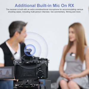 Microphone à condensateur sans fil Godox WEC-S 2,4 GHz avec écran LED, boîtier métallique Type C, batterie intégrée pour les appareils photo <span class=keywords><strong>Sony</strong></span> et les mobiles - Product Image 5