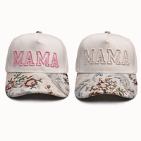 Gorra de Béisbol MAMA con Borde Tejido Jacquard, Gorra Divertida para Mamá con Bordado 3D, Diseño Deportivo con Estampado de Leopardo, Ajustable con Cierre a Presión, 100% Algodón
