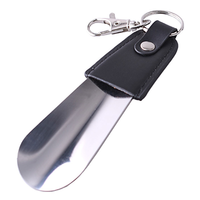 Porte-clés à double usage en cuir, métal, acier inoxydable, corne de chaussure, nouveau design