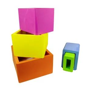 Eco friendly jouet enfant eva foam kids Intelligent toy 3D DIY rainbow stacking blocks building