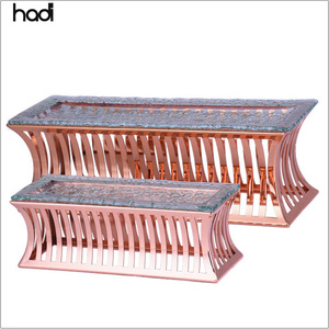 Elevación de acero inoxidable para Banquete de buffet con placa de vidrio, mesa rectangular para <span class=keywords><strong>catering</strong></span> de bodas para uso en hoteles - Product Image 3
