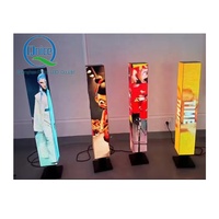Afficheur LED portable mince en forme de pilier, écran publicitaire vidéo dynamique programmable, colonne LED, affichage numérique 4 faces, kiosque P1.86 P2