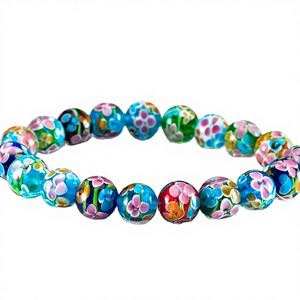 ลูกปัดมูราโน่ใสทรงกลมขนาด 12 มม. สำหรับทำสร้อยคอผู้หญิง งานประดิษฐ์ DIY ลูกปัดรูปดอกไม้ ขายส่ง - Product Image 4