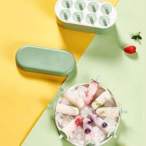 Moldes para helados caseros con contenedor, reutilizables, de calidad alimentaria, con 8 cavidades, moldes para helados DIY para niños, adultos y adolescentes - Product Image 5