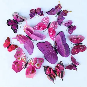 Christmas 3D Butterfly Decoration for Holiday Wedding Party Decoration supplies Hook Ornament Craft Gifts