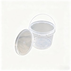 Seau rond en plastique <span class=keywords><strong>transparent</strong></span> en PP avec couvercle en PP, seaux et fûts pour l'eau et l'<span class=keywords><strong>essence</strong></span> - Product Image 1