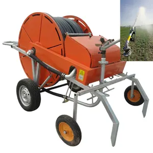 Agriculture Hose Reel Spray Gun Irrigation System Traveling Water Wheel Big Rain Gun Irrigator For Sale