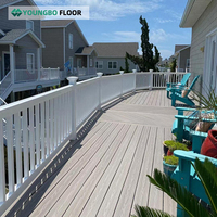 Planches de terrasse WPC co-extrudées traditionnelles pour extérieur, imperméables, lisses, anti-rayures, pour villa et balcon, à faible coût