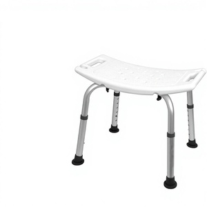 KS Bath <b>Stool</b> For Elderly And Pregnant Women White Adjustable Height Shower Toilet <b>Seat</b> With Non Slip Legs - Product Image 2
