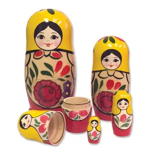 Santa Gift Matreshka Handmade Crafts Christmas Wooden Nesting Dolls Russian Matryoshka Dolls