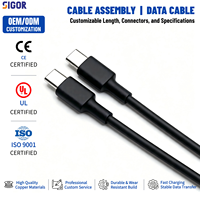 Cable de Carga Rápida Tipo-C a Tipo-C PD de 60W con Blindaje Trenzado de TPE y Cobre Puro para Teléfono, Tableta y Portátil IOS - Compatible con OEM/ODM