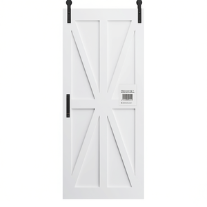 Kit de porte coulissante moderne CRAZY ELF, style étoile, 36 x 84 pouces, MDF apprêté, quincaillerie incluse - Product Image 1