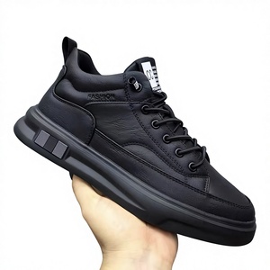 Zapatillas Deportivas Casuales de Moda para Hombre, Color Negro Sólido, con Cordones, Forro de Algodón, Otoño 2025 - Product Image 1