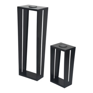 Set di Lanterne a Candela Solari in Metallo Nero, Decorazione per Interni ed Esterni, Centrotavola, Porta Luce Decorativo per Giardino e Casa - Product Image 2