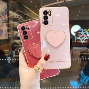 Coque pour Xiaomi <span class=keywords><strong>Redmi</strong></span> 10 10A 10C 10X 4G Love Heart Bracket Plating Phone Holder Soft Silicone Cover - Product Image 3