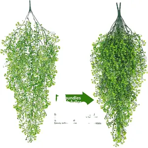 Artificial Vines Fake Long Greenery Garland with Plastic Stems Hanging for Home Wedding Party Garden Wall Hotel Decor