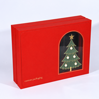 Boîte cadeau rigide personnalisée avec insert séparateur pour emballage de biscuits, bonbons et chocolats de Noël, impression de logo personnalisée