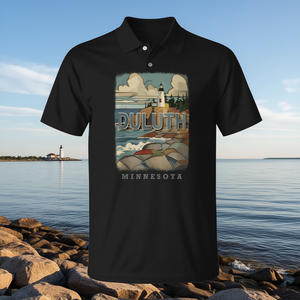 Duluth Minnesota Lakeside Tranquility T-shirt unisexe pour adulte noir - Product Image 3