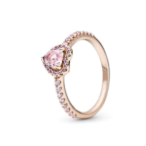 Anello alla Moda <span class=keywords><strong>con</strong></span> Placcatura <span class=keywords><strong>in</strong></span> Argento e <span class=keywords><strong>Oro</strong></span>, Zirconia Cubica Multicolore a Forma di Cuore per San Valentino - Product Image 2