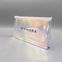 Sacs d'emballage en PVC avec fermeture éclair, sacs en plastique givré brillant holographique, sacs en plastique mat avec fermeture éclair, sacs en plastique givré mat