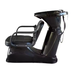 Sillón de Champú Negro Moderno con Lavabo para Salón de Belleza y Barbería - Product Image 4