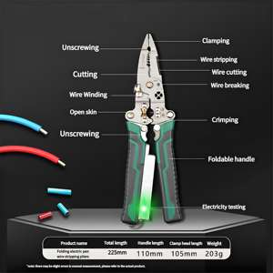 Alicate Multifuncional MYJ Dobrável com Função de Teste Ferramentas para Eletricista Cortador de Fios Alicate de Crimpagem - Product Image 5