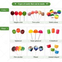 Automatische gepersonaliseerde semi-fruit snoep platte Uniplus harde lollystok vormgevingsmachine van de handel