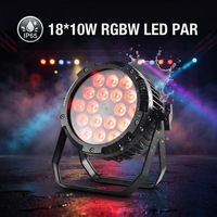 Projecteur LED PAR étanche LEAHUA 18*10W RGBW, contrôlé par DMX512, lumière plate pour DJ, mariage, fête, hôtel, éclairage de scène
