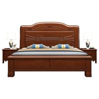 Cadre de lit économique au design moderne et épuré, en bois d'hévéa massif, lit double chinois avec coffre de rangement haut, couleurs et dimensions personnalisables