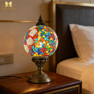 Lampe de chevet créative américaine avec abat-jour coloré, lampe de table marocaine pour chambre, bureau, salon - Product Image 4