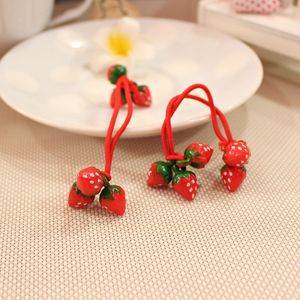 Lindas ligas para el cabello con diseño de fresa roja, accesorios para el cabello de uso diario para niños - Product Image 3