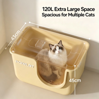 Caja de arena gigante cubierta para gatos, inodoro para gatos con capota extra grande, antisalpicaduras, a prueba de olores, antipolvo para gatos grandes