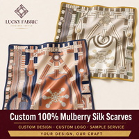 Écharpe de luxe 100% soie de mûrier 65x65cm carrée jacquard à ourlet roulé à la main à pois pour femme, échantillon disponible, fournisseur