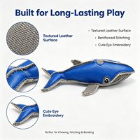 Jouet pour chien en peluche résistant aux morsures en cuir durable, interactif, à mâcher, design lézard, baleine, tortue de dessin animé, vente en gros