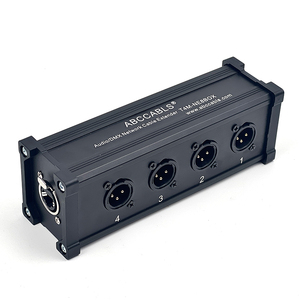 Emo New nhôm <span class=keywords><strong>Ethernet</strong></span> chuyển đổi DMX RJ45 CAT6 nữ để 4 3 pin XLR nam kết nối cáp âm thanh Bộ chuyển đổi tín hiệu Extender hộp - Product Image 5