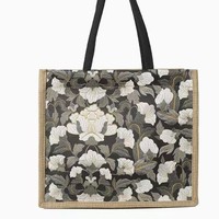 Sac à bandoulière élégant en PU et lin floral avec fermeture éclair, nouveau style tendance, grande capacité, pour usage industriel, en chanvre, modèle pour le travail et les trajets quotidiens