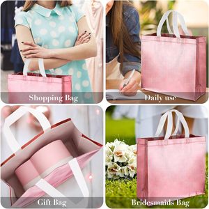 Bolsa de papel de aluminio no tejida con asa Sac Non Tisse para embalaje cosmético Tradeshow Party Bag - Product Image 5