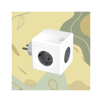 Adaptateur de voyage UE 6-en-1 avec 2 ports USB-A, 1 port USB-C et 3 prises CA 250V/16A – Multiprise cube EU