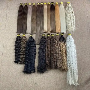 Extension per capelli alla rinfusa a prezzo all'ingrosso forte e setoso doppio annegamento 100 grammi colori scuri 18 pollici - Product Image 5