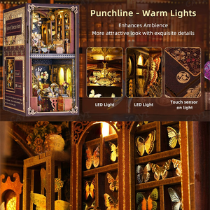 CAYI 2025 papillon Collection chambre bricolage livre Nook Kit maison de poupée <span class=keywords><strong>Booknook</strong></span> 3D Puzzle en bois bricolage Nook livre Miniature artisanat à la main - Product Image 4