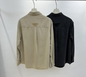 Camicia da uomo in cotone bianco camicia da lavoro Casual con colletto occidentale a maniche lunghe con motivo ricamato a doppio polsino per la primavera - Product Image 2