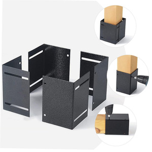 Metal Post Protection Sleeve Kit For Wooden Fence <b>Table</b> <b>Leg</b> Shield With Adjustable Design And Drill Installation - Product Image 1