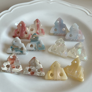 Driehoekige mini haarspeldjes van <span class=keywords><strong>3</strong></span> cm, acetaat, schattig, frisse kleuren, holle cirkelvormig design, haaraccessoires voor meisjes - Product Image 2