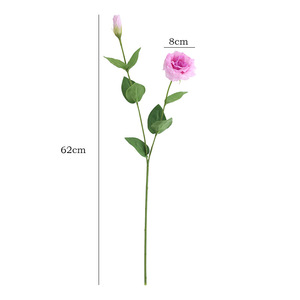 Venta al por Mayor de <span class=keywords><strong>Eustoma</strong></span> Artificial Rosa de 62 cm con 2 Cabezas, Lisianthus de Tallo Largo para Decoración de Bodas y Hogar, Pedido al por Mayor - Product Image 4